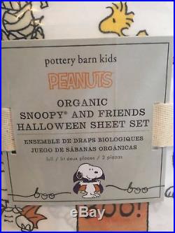 Pottery Barn Kids Snoopy Sheet Set Full Happiness Is Halloween Pillow Friends
