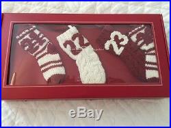 Pottery Barn Knitted Christmas Stocking Advent Calendar Garland Red White