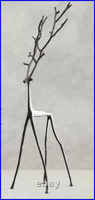 Pottery Barn LARGE Bronze Sculpted REINDEER Rustic Stag SOLD OUT new Christmas