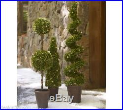 Pottery Barn LIT BOXWOOD CONE TREE-BATTERY OPERATED-BRAND NEW