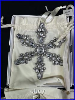 Pottery Barn LRG Rhinestone Snowflake 5 Ornament Lot Of 9