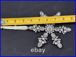 Pottery Barn LRG Rhinestone Snowflake 5 Ornament Lot Of 9