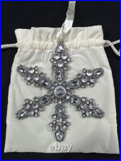 Pottery Barn LRG Rhinestone Snowflake 5 Ornament Lot Of 9