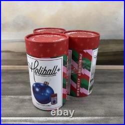 Pottery Barn Large Frosty Blue and Silver Decorative Holiballs Christmas Set/3