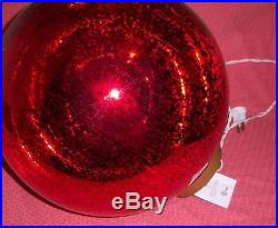 Pottery Barn Lit Red Mercury LARGE Hanging Orb NEW