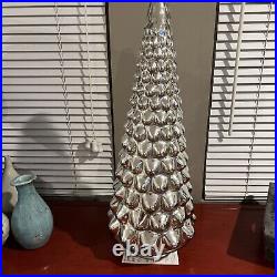 Pottery Barn MERCURY GLASS LARGE Silver CHRISTMAS Tree #6631