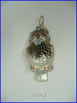 Pottery Barn Mercury Glass Ornament Woodland Owl s/13