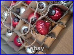 Pottery Barn Mercury Glass Red & Silver 6' Ornament Garland, NEW, Sold Out