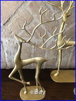 Pottery Barn Merry Reindeer Brass Small Medium Large Christmas Decor Objects Set
