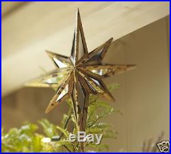 Pottery Barn Mirrored Star Tree Topper Rustic Gold NWOB North Star Christmas