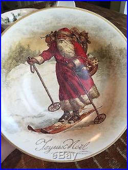 Pottery Barn Nostalgic Santa Set Of 4 Bowls And 4 Matching Mugs
