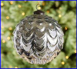 Pottery Barn Oversized Mercury Glass Ornament Silver Sphere