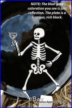 Pottery Barn Party Skeletons Platter & Plates (8) -nib- Bone-up-atite