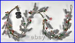 Pottery Barn Peppermint Twist Bauble 72 String Lights Lit Garland NEW with Tag