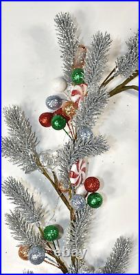 Pottery Barn Peppermint Twist Bauble 72 String Lights Lit Garland NEW with Tag