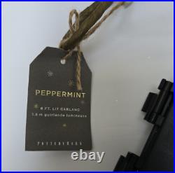 Pottery Barn Peppermint Twist Bauble String Lights GARLAND- 6 ft New in Package