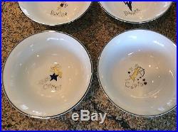 Pottery Barn REINDEER Collection 8 Cereal/Soup Bowls Complete Set