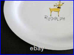 Pottery Barn RUDOLPH Serving Platter Reindeer Christmas Holiday China Large Oval