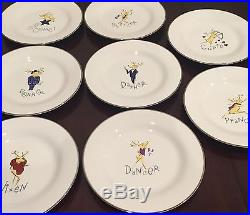 Pottery Barn Reindeer 11 Inch Dinner Plates Set of 8 Rare
