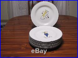 Pottery Barn Reindeer Dinner Plates Set of 8 Complete DDPV CCDB