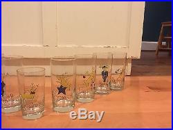 Pottery Barn Reindeer FULL Set of ALL 9 Water/ Juice Glasses with Rudolph NEW