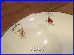 Pottery Barn Reindeer HUGE 14 ROUND Serving Platter NWOT Incredible! With All 8