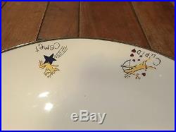 Pottery Barn Reindeer HUGE 14 ROUND Serving Platter NWOT Incredible! With All 8