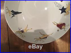 Pottery Barn Reindeer Large Serving Bowl NEW RARE & HTF 14 Diameter Featurin