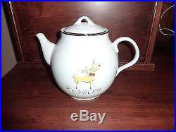 Pottery Barn Reindeer Rudolph Porcelain Tea Pot RETIRED New