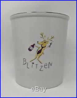 Pottery Barn Reindeer Wine/ Ice Bucket Container Rare Blitzen & Dasher Christmas