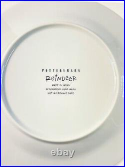 Pottery Barn Rudolph Platter Reindeer Dessert Plates Set Of 9 NO BOX