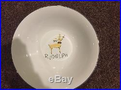Pottery Barn Rudolph Reindeer Serving Salad Bowl -Never Used