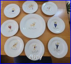 Pottery Barn Santa Reindeer plates luncheon/ dessert SET OF 9 JAPAN Pottery Barn Santa Reindeer plates luncheon/ dessert SET OF 9 JAPAN