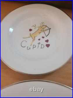 Pottery Barn Santa Reindeer plates luncheon/ dessert SET OF 9 JAPAN Pottery Barn Santa Reindeer plates luncheon/ dessert SET OF 9 JAPAN