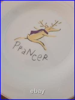 Pottery Barn Santa Reindeer plates luncheon/ dessert SET OF 9 JAPAN Pottery Barn Santa Reindeer plates luncheon/ dessert SET OF 9 JAPAN