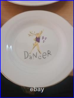 Pottery Barn Santa Reindeer plates luncheon/ dessert SET OF 9 JAPAN Pottery Barn Santa Reindeer plates luncheon/ dessert SET OF 9 JAPAN