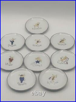 Pottery Barn Santa’s Reindeer 4 Snack Plates Coasters Set If 9