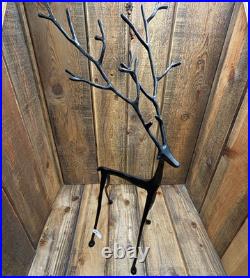 Pottery Barn Sculpted Bronze Reindeer Large 28 Rustic Cabin Lodge Christmas