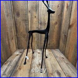 Pottery Barn Sculpted Bronze Reindeer Large 28 Rustic Cabin Lodge Christmas