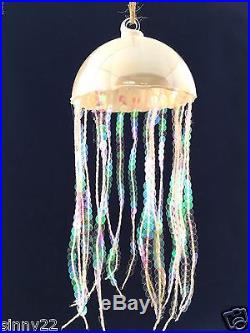 Pottery Barn Sequin Jellyfish Fish Ornament Sea Life Ocean Coastal Beach NIB