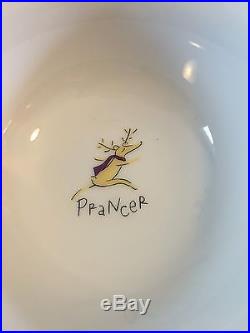 Pottery Barn Set Of 4 Reindeer Cereal Bowls