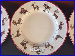 Pottery Barn Silly Stag Complete Set 8 Dinner Plates + 8 Salad + Platter