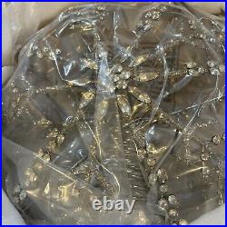 Pottery Barn Silver Jeweled Snowflake Christmas Holiday Tree Topper #5372