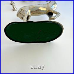 Pottery Barn Silver Plate Reindeer Candelabra Candle Holder Centerpiece Pair