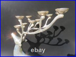 Pottery Barn Silver Plate Reindeer Candleholder 10 Point 20 Tall
