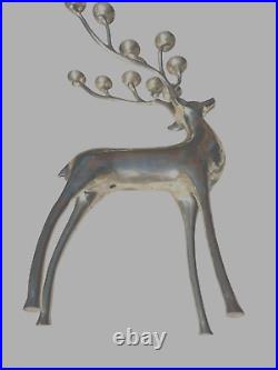 Pottery Barn Silver Plate Reindeer Candleholder 10 Point 20 Tall