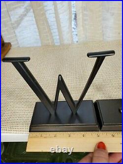 Pottery Barn Spell out WISH Mantel Stocking Holder Bronze Finish Set Of 4