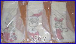Pottery Barn Teen GRINCH, CINDY LOU, MAX Sequin CHRISTMAS Stockings SET of 3