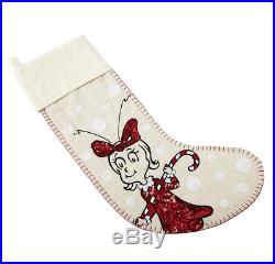 Pottery Barn Teen GRINCH, CINDY LOU, MAX Sequin CHRISTMAS Stockings SET of 3