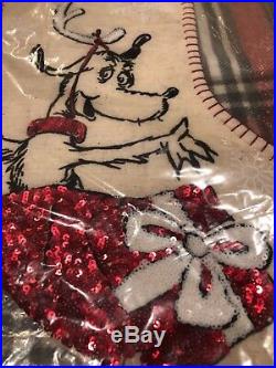 Pottery Barn Teen Sequin Christmas stockings Grinch, Cindy Lou & Max SET 3 New